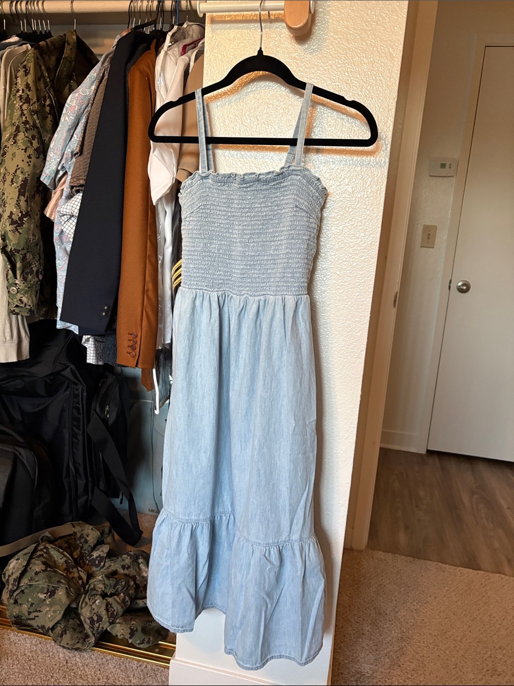 GAP Light Blue Smocked Sundress with Ruffle Straps